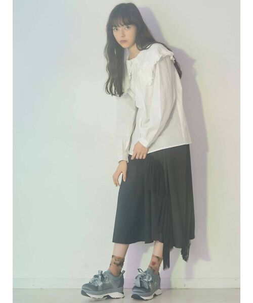 merry jenny（メリージェニー）の「刺繍レースフリルカラーシャツ（シャツ/ブラウス・レディース・オフホワイト/ブラック・FREE）」の18枚目の写真