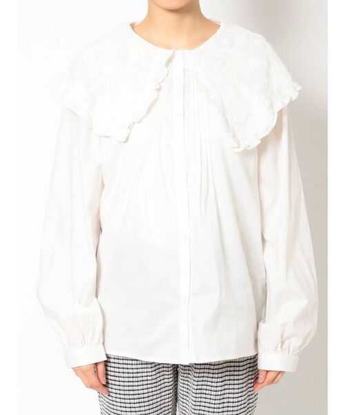 merry jenny（メリージェニー）の「刺繍レースフリルカラーシャツ（シャツ/ブラウス・レディース・オフホワイト/ブラック・FREE）」の16枚目の写真
