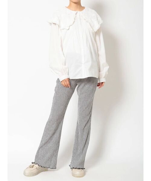 merry jenny（メリージェニー）の「刺繍レースフリルカラーシャツ（シャツ/ブラウス・レディース・オフホワイト/ブラック・FREE）」の8枚目の写真