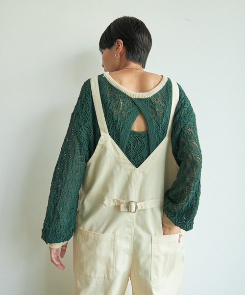 VACANCY（ヴァカンシー）の「ワイドオーバーオール（サロペット/オーバーオール・レディース・ホワイト/ブラック/グリーン・FREE）」の21枚目の写真