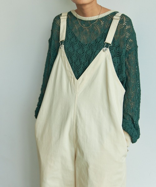 VACANCY（ヴァカンシー）の「ワイドオーバーオール（サロペット/オーバーオール・レディース・ホワイト/ブラック/グリーン・FREE）」の18枚目の写真