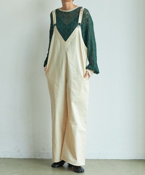 VACANCY（ヴァカンシー）の「ワイドオーバーオール（サロペット/オーバーオール・レディース・ホワイト/ブラック/グリーン・FREE）」の14枚目の写真