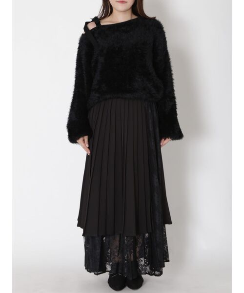 EATME（イートミー）の「レースコンビプリーツラップスカート（スカート・レディース・ブラック/ライトブラウン/グレー・SMALL/MEDIUM）」の13枚目の写真