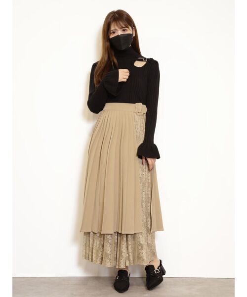 EATME（イートミー）の「レースコンビプリーツラップスカート（スカート・レディース・ブラック/ライトブラウン/グレー・SMALL/MEDIUM）」の16枚目の写真