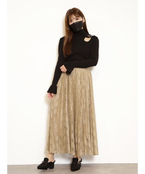 EATME（イートミー）の「レースコンビプリーツラップスカート（スカート・レディース・ブラック/ライトブラウン/グレー・SMALL/MEDIUM）」の5枚目の写真