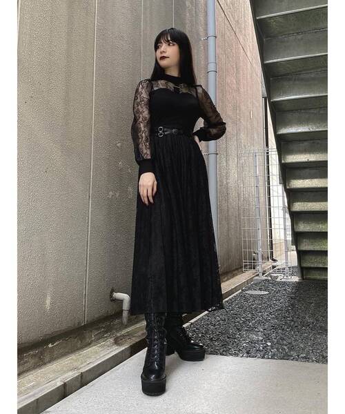 EATME（イートミー）の「レースコンビプリーツラップスカート（スカート・レディース・ブラック/ライトブラウン/グレー・SMALL/MEDIUM）」の21枚目の写真