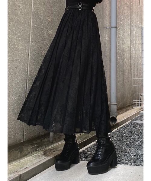EATME（イートミー）の「レースコンビプリーツラップスカート（スカート・レディース・ブラック/ライトブラウン/グレー・SMALL/MEDIUM）」の10枚目の写真