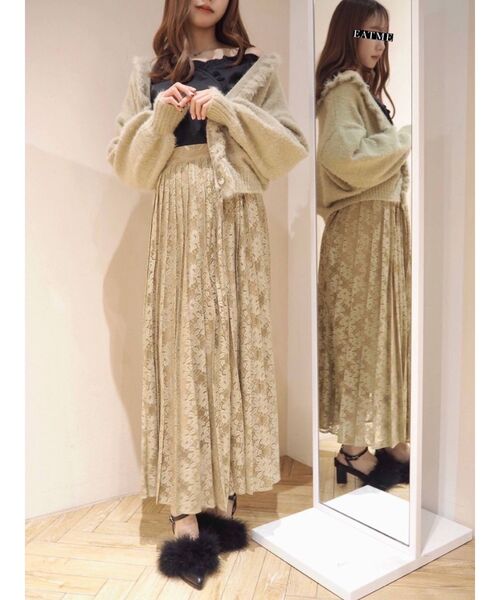 EATME（イートミー）の「レースコンビプリーツラップスカート（スカート・レディース・ブラック/ライトブラウン/グレー・SMALL/MEDIUM）」の22枚目の写真