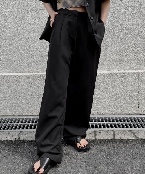 LVEU.（ラブユ.）の「Tuck slacks / タックスラックス（スラックス・レディース・ブラック・FREE）」の8枚目の写真