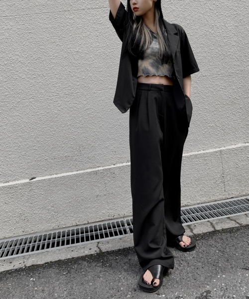 LVEU.（ラブユ.）の「Tuck slacks / タックスラックス（スラックス・レディース・ブラック・FREE）」の6枚目の写真