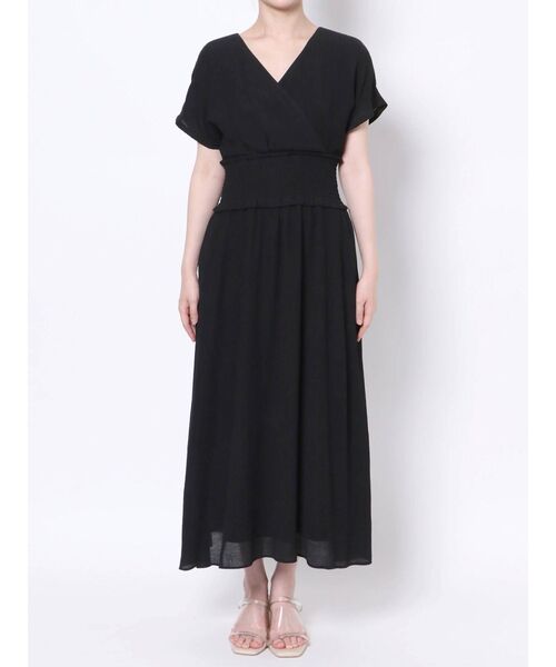 LAGUNAMOON（ラグナムーン）の「楊柳カシュクールワンピース（ワンピース・レディース・ブラック/ブルー/アイボリー・SMALL/MEDIUM）」の4枚目の写真