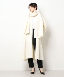 Rouge vif | マフラーリバーコート(ノーカラーコート)