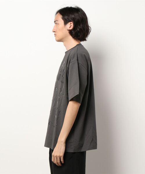 semantic design（セマンティックデザイン）の「セマンティックデザイン/semantic design スプラッシュロゴ クルーネック5分袖ビッグTシャツ（Tシャツ/カットソー・メンズ・グレー系その他2/ベージュ・LARGE/MEDIUM）」の4枚目の写真