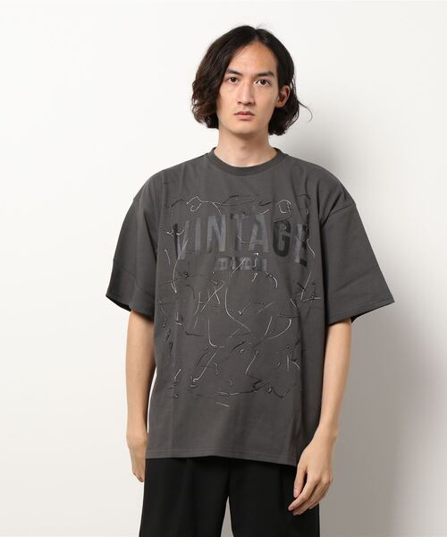 semantic design（セマンティックデザイン）の「セマンティックデザイン/semantic design スプラッシュロゴ クルーネック5分袖ビッグTシャツ（Tシャツ/カットソー・メンズ・グレー系その他2/ベージュ・LARGE/MEDIUM）」の15枚目の写真