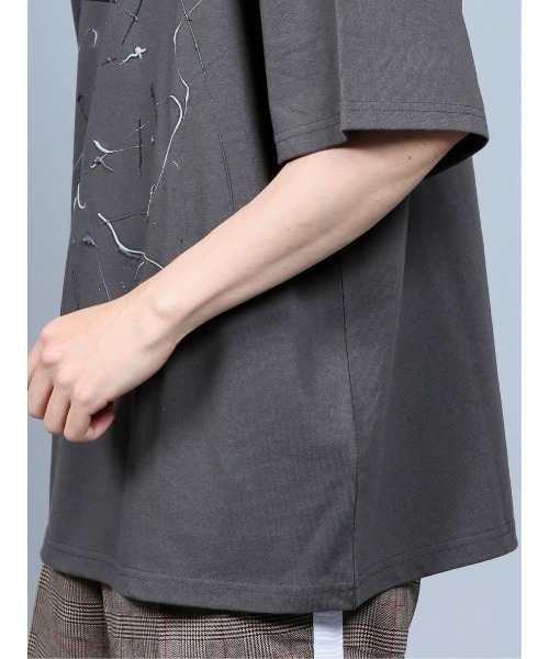 semantic design（セマンティックデザイン）の「セマンティックデザイン/semantic design スプラッシュロゴ クルーネック5分袖ビッグTシャツ（Tシャツ/カットソー・メンズ・グレー系その他2/ベージュ・LARGE/MEDIUM）」の13枚目の写真