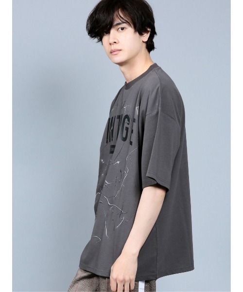 semantic design（セマンティックデザイン）の「セマンティックデザイン/semantic design スプラッシュロゴ クルーネック5分袖ビッグTシャツ（Tシャツ/カットソー・メンズ・グレー系その他2/ベージュ・LARGE/MEDIUM）」の11枚目の写真