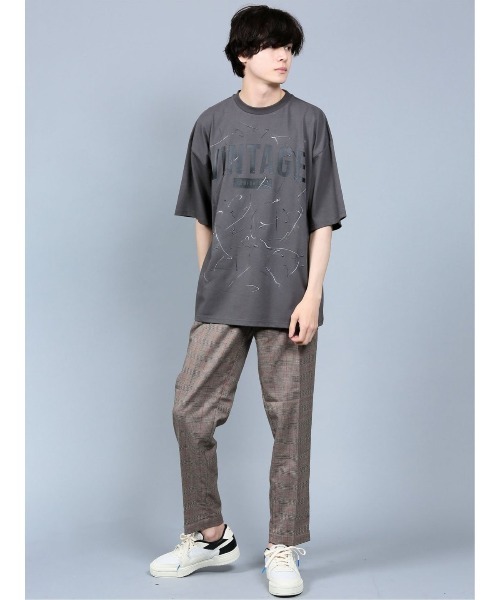 semantic design（セマンティックデザイン）の「セマンティックデザイン/semantic design スプラッシュロゴ クルーネック5分袖ビッグTシャツ（Tシャツ/カットソー・メンズ・グレー系その他2/ベージュ・LARGE/MEDIUM）」の9枚目の写真