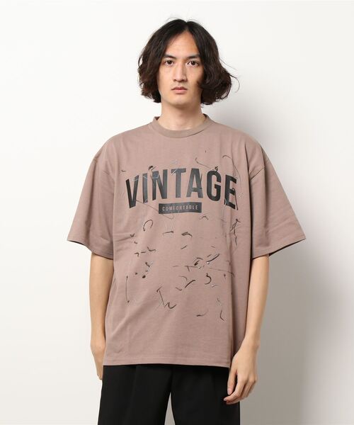 semantic design（セマンティックデザイン）の「セマンティックデザイン/semantic design スプラッシュロゴ クルーネック5分袖ビッグTシャツ（Tシャツ/カットソー・メンズ・グレー系その他2/ベージュ・LARGE/MEDIUM）」の7枚目の写真