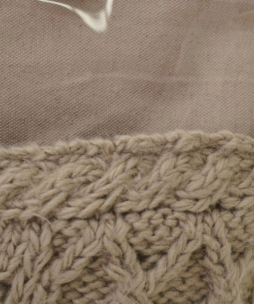 ADPOSION（アドポーション）の「【SMIR NASLI / サミールナスリ】PVCXニット2WAYトートバック（トートバッグ・レディース・ブラック/オフホワイト/グレイッシュベージュ・FREE）」の5枚目の写真