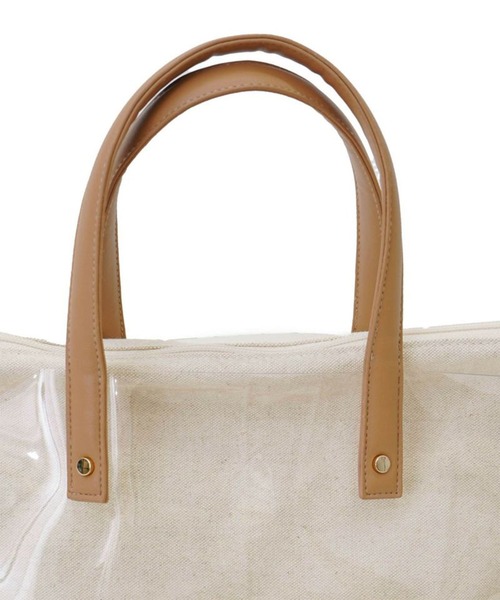 ADPOSION（アドポーション）の「【SMIR NASLI / サミールナスリ】PVCXニット2WAYトートバック（トートバッグ・レディース・ブラック/オフホワイト/グレイッシュベージュ・FREE）」の12枚目の写真