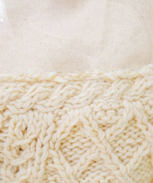 ADPOSION（アドポーション）の「【SMIR NASLI / サミールナスリ】PVCXニット2WAYトートバック（トートバッグ・レディース・ブラック/オフホワイト/グレイッシュベージュ・FREE）」の7枚目の写真