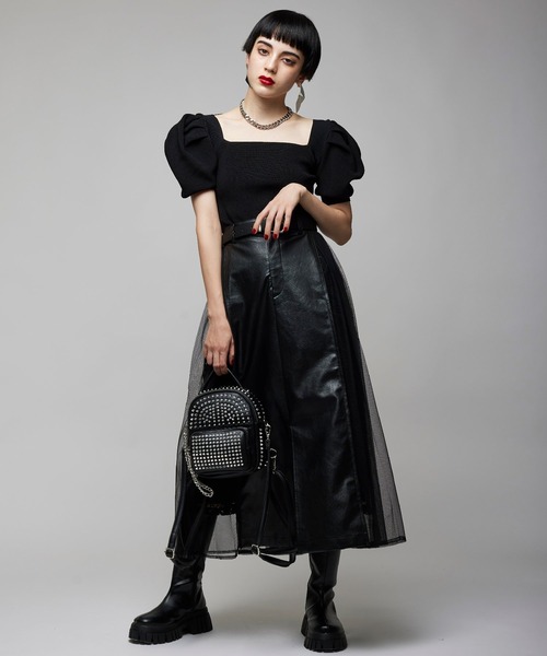 Narcissus（ナルシス）の「【Narcissus】レースレザースカート（スカート・レディース・ブラック/ブラウン・FREE）」の7枚目の写真