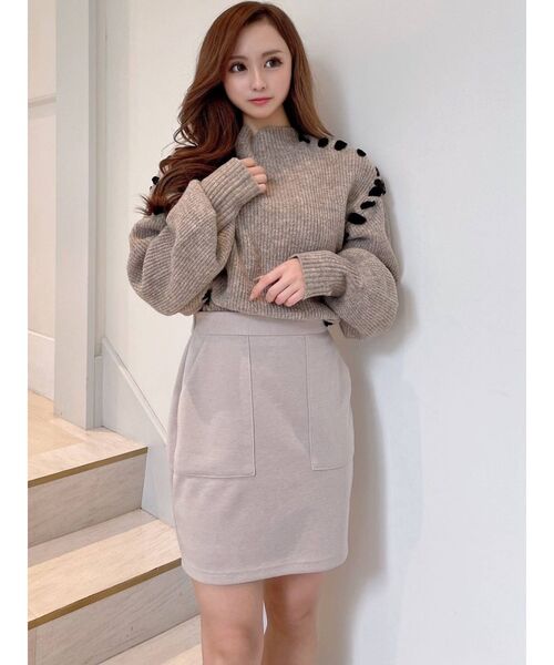 RESEXXY（リゼクシー）の「ポンチスカート（スカート・レディース・ベージュ/ブラック/その他1・MEDIUM/SMALL）」の10枚目の写真