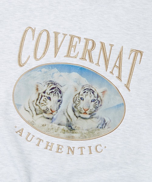 COVERNAT（カバーナット）の「【COVERNAT】VELVET TIGER OVERFIT SWEATSHIRTS / カバーナット ベルベット タイガー グラフィック スウェットシャツ（スウェット・メンズ・ネイビー/ライトグレー・LARGE/MEDIUM/SMALL）」の10枚目の写真