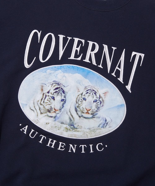 COVERNAT（カバーナット）の「【COVERNAT】VELVET TIGER OVERFIT SWEATSHIRTS / カバーナット ベルベット タイガー グラフィック スウェットシャツ（スウェット・メンズ・ネイビー/ライトグレー・LARGE/MEDIUM/SMALL）」の17枚目の写真