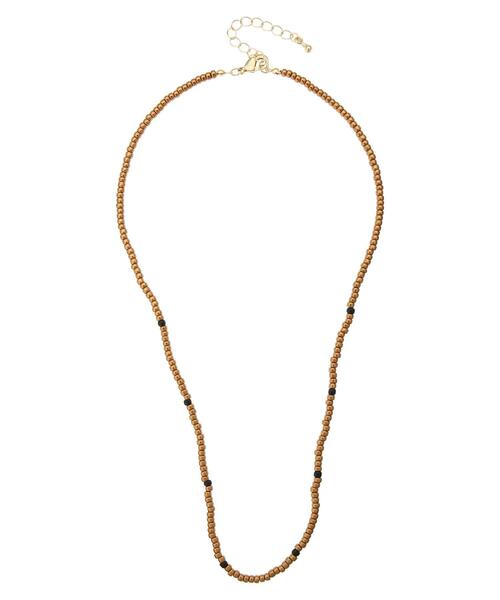 AMERICAN HOLIC（アメリカンホリック）の「ビーズネックレスB（ネックレス・レディース・ブラック/キャメル・FREE）」の4枚目の写真