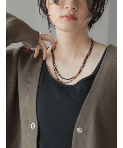 AMERICAN HOLIC（アメリカンホリック）の「ビーズネックレスB（ネックレス・レディース・ブラック/キャメル・FREE）」の5枚目の写真