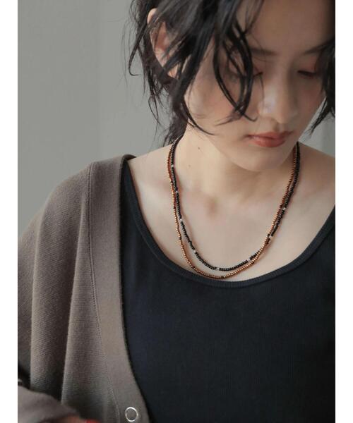 AMERICAN HOLIC（アメリカンホリック）の「ビーズネックレスB（ネックレス・レディース・ブラック/キャメル・FREE）」の6枚目の写真