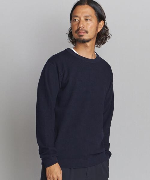 BEAUTY&YOUTH UNITED ARROWS(ビューティーアンドユースユナイテッドアローズ)の「BY ガスコットン ダイアゴナル ニット(ニット/セーター・メンズ・オレンジ系その他/ベージュ/ネイビー・L/XL/S/M)」の2枚目の写真