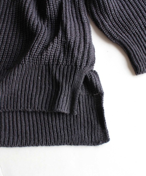 THE CASUAL（カジュアル）の「7G 畦編み BIG ハイネック チュニック キッズ（ニット/セーター・キッズ・モカ/チャコール/ベージュ/ブラウン・110cm/150cm/160cm/130cm/120cm/140cm）」の7枚目の写真