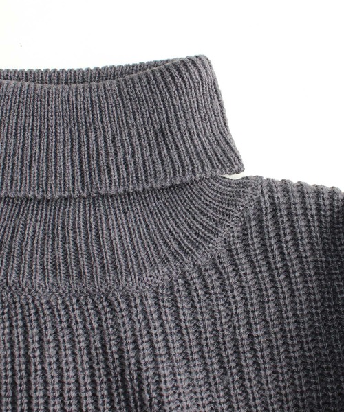 THE CASUAL（カジュアル）の「7G 畦編み BIG ハイネック チュニック キッズ（ニット/セーター・キッズ・モカ/チャコール/ベージュ/ブラウン・110cm/150cm/160cm/130cm/120cm/140cm）」の13枚目の写真