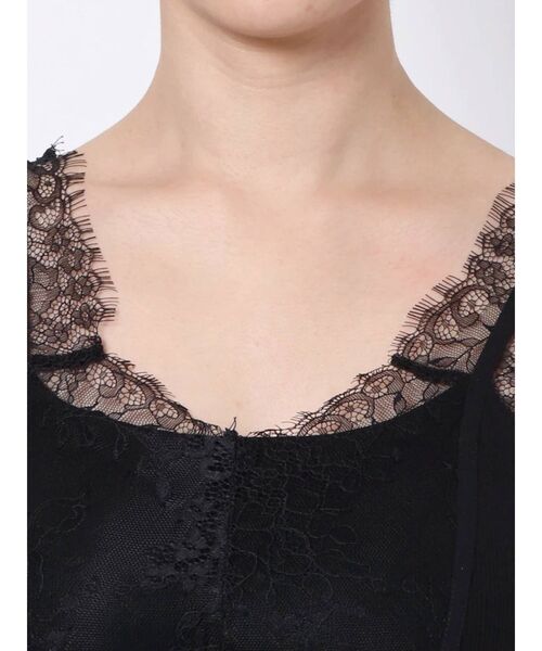 MERCURYDUO（マーキュリーデュオ）の「【GENTLE】カップ付オーバーレーステレコキャミ（キャミソール・レディース・ブラック/オフホワイト/ミント/ベビーピンク・FREE）」の6枚目の写真