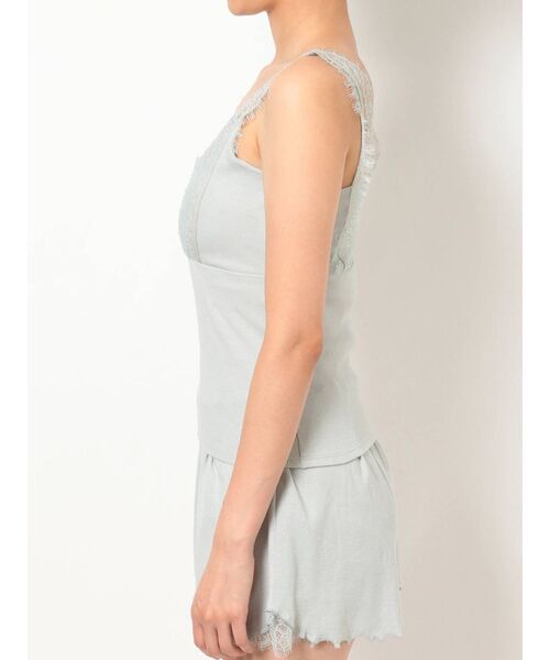 MERCURYDUO（マーキュリーデュオ）の「【GENTLE】カップ付オーバーレーステレコキャミ（キャミソール・レディース・ブラック/オフホワイト/ミント/ベビーピンク・FREE）」の7枚目の写真