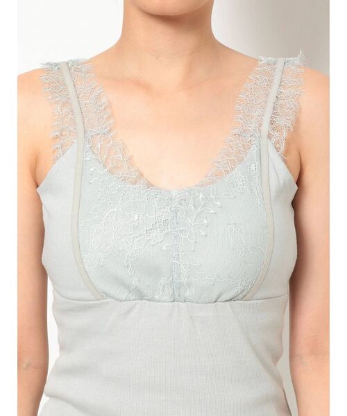 MERCURYDUO（マーキュリーデュオ）の「【GENTLE】カップ付オーバーレーステレコキャミ（キャミソール・レディース・ブラック/オフホワイト/ミント/ベビーピンク・FREE）」の18枚目の写真