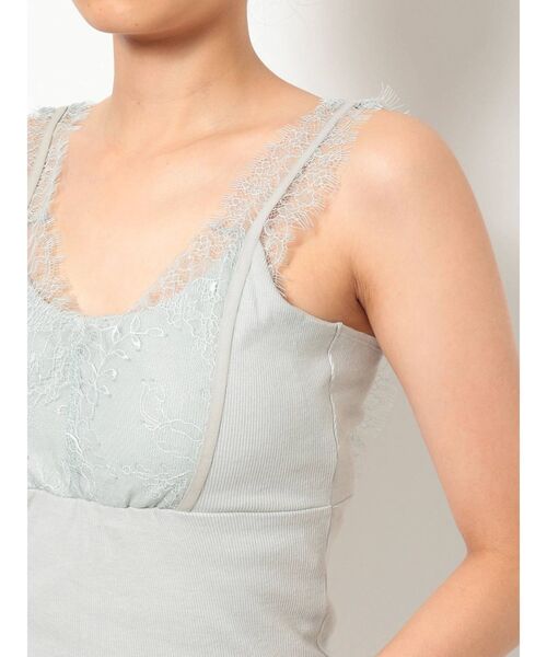 MERCURYDUO（マーキュリーデュオ）の「【GENTLE】カップ付オーバーレーステレコキャミ（キャミソール・レディース・ブラック/オフホワイト/ミント/ベビーピンク・FREE）」の19枚目の写真