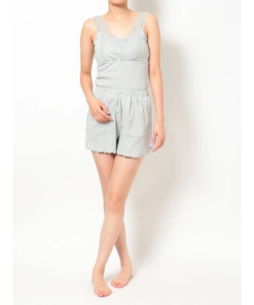 MERCURYDUO（マーキュリーデュオ）の「【GENTLE】カップ付オーバーレーステレコキャミ（キャミソール・レディース・ブラック/オフホワイト/ミント/ベビーピンク・FREE）」の21枚目の写真