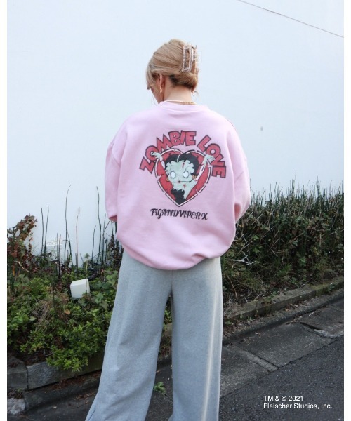 FIG&VIPER(フィグアンドバイパー)の「BETTYコラボハートZombiePO(Tシャツ/カットソー・レディース・ブラック/ホワイト/ピンク・FREE)」の9枚目の写真