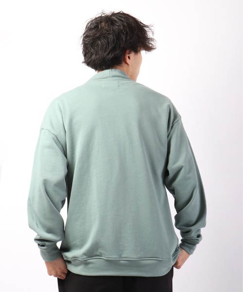 SUGGESTION（サジェッション）の「【SUGGESTION】引き揃え起毛 チャイナスウェット ルーズカーディガン（カーディガン/ボレロ・メンズ・セージグリーン/グレイッシュブルー/チャコール・M/L）」の11枚目の写真