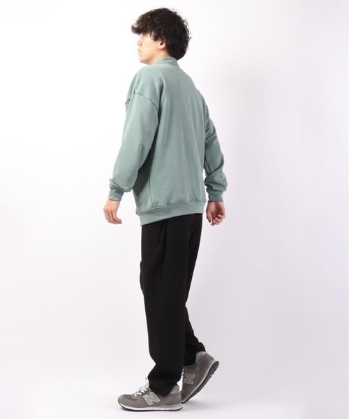 SUGGESTION（サジェッション）の「【SUGGESTION】引き揃え起毛 チャイナスウェット ルーズカーディガン（カーディガン/ボレロ・メンズ・セージグリーン/グレイッシュブルー/チャコール・M/L）」の12枚目の写真