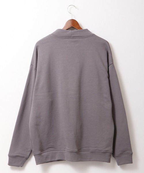 SUGGESTION（サジェッション）の「【SUGGESTION】引き揃え起毛 チャイナスウェット ルーズカーディガン（カーディガン/ボレロ・メンズ・セージグリーン/グレイッシュブルー/チャコール・M/L）」の9枚目の写真
