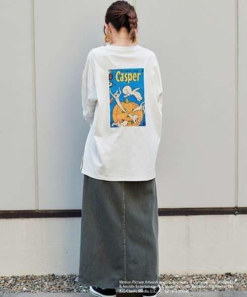 cepo（セポ）の「【CASPER】キャスパー×cepoコラボ　ハロウィンバックプリントロンＴｅｅ（Tシャツ/カットソー・レディース・ホワイト/ブラック・M）」の4枚目の写真