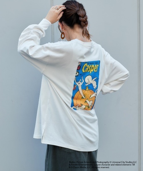 cepo（セポ）の「【CASPER】キャスパー×cepoコラボ　ハロウィンバックプリントロンＴｅｅ（Tシャツ/カットソー・レディース・ホワイト/ブラック・M）」の9枚目の写真