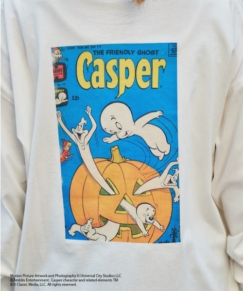 cepo（セポ）の「【CASPER】キャスパー×cepoコラボ　ハロウィンバックプリントロンＴｅｅ（Tシャツ/カットソー・レディース・ホワイト/ブラック・M）」の12枚目の写真