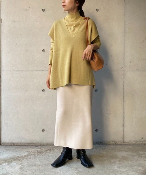 CAPRICIEUX LE'MAGE(カプリシューレマージュ)の「〈セットアイテム〉Vネックレイヤードプルオーバー(ニット/セーター・レディース・ブラック/ベージュ/イエロー・FREE)」の22枚目の写真