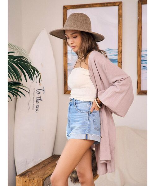 To the sea（トゥーザシー）の「ボリュームスリーブブラウス（シャツ/ブラウス・レディース・ピンク・FREE）」の4枚目の写真