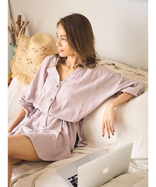 To the sea（トゥーザシー）の「ボリュームスリーブブラウス（シャツ/ブラウス・レディース・ピンク・FREE）」の8枚目の写真